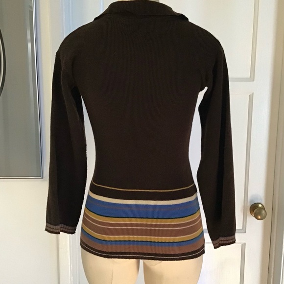 Vintage 1970s Boho Hippie chocolate sweater - Picture 7 of 8